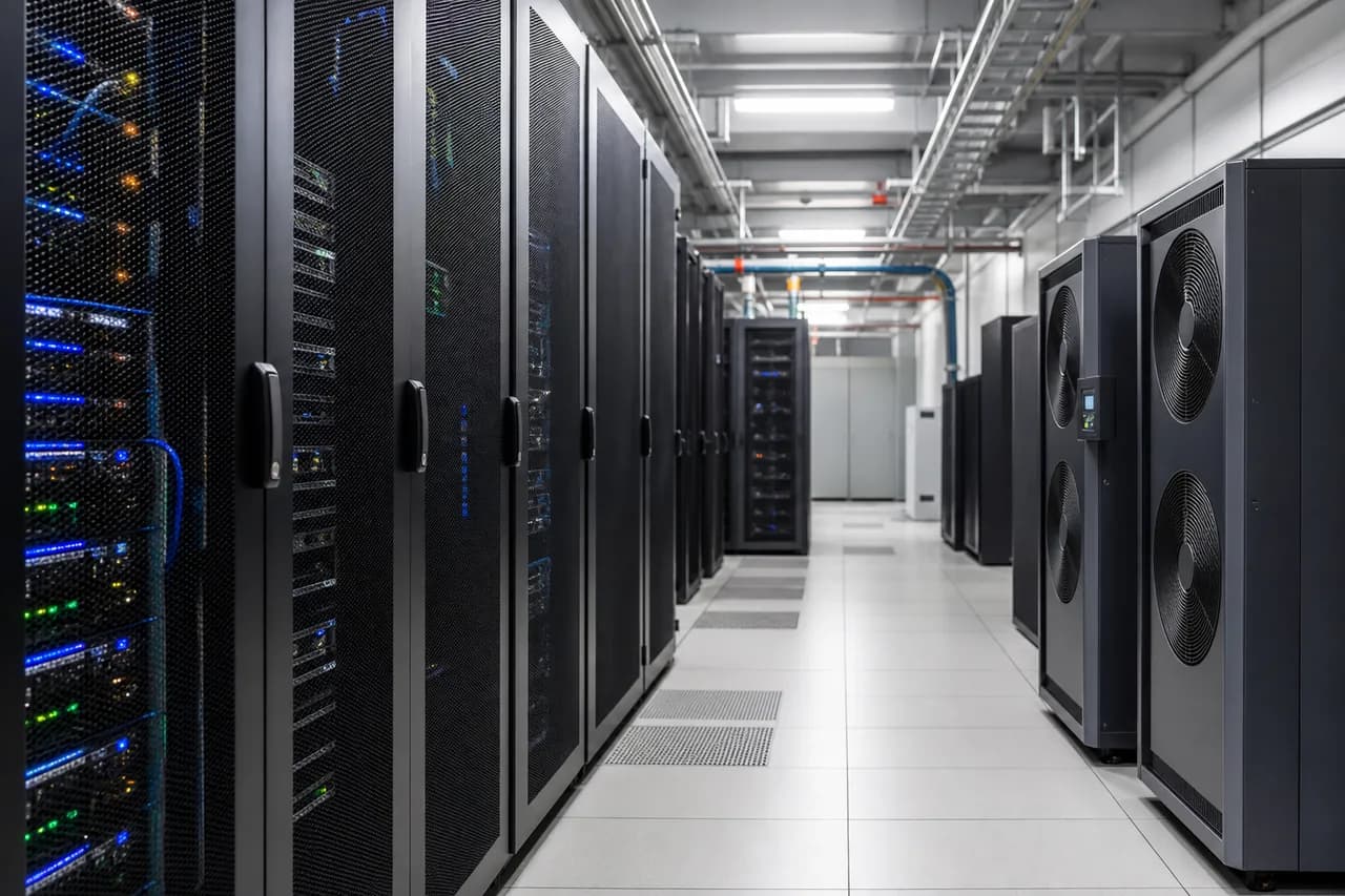 Cooling infrastructure maintaining a professional server room environment