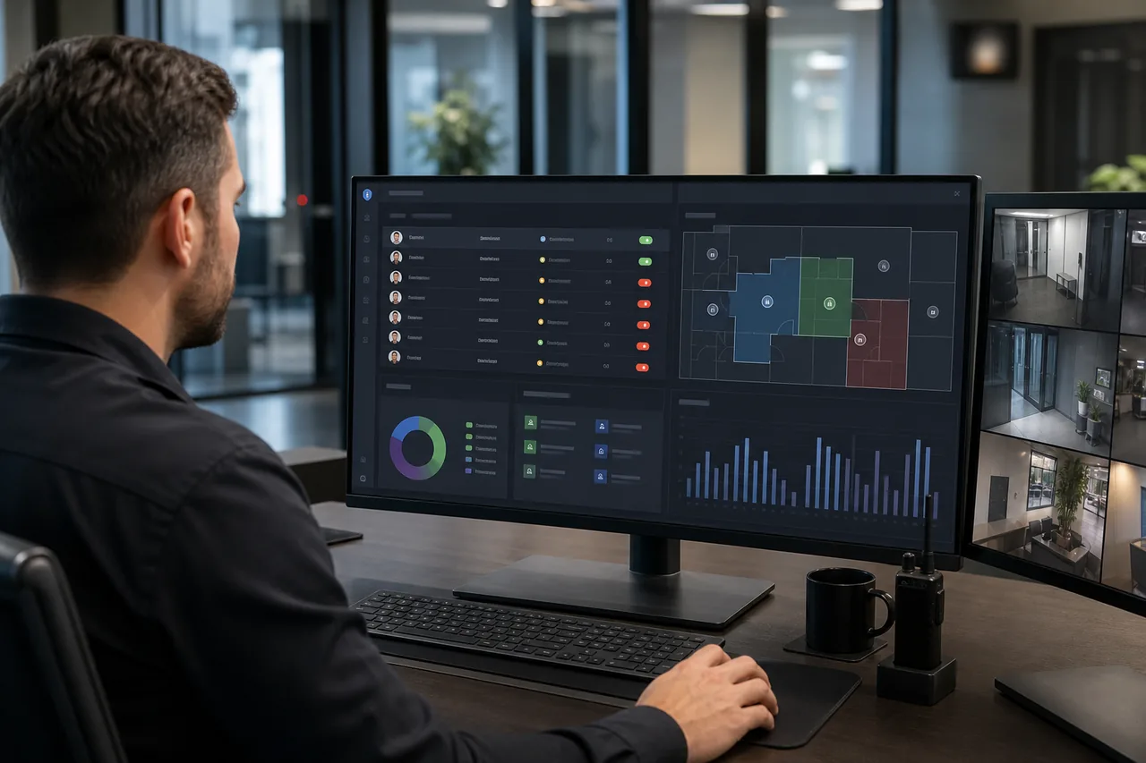 Security administrator managing access permissions from a centralized dashboard