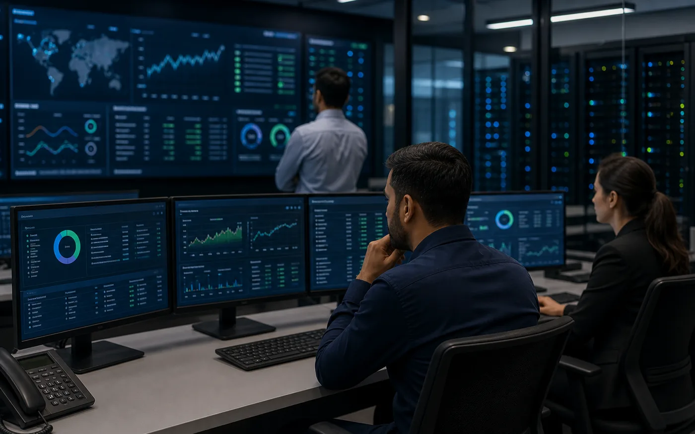Auxano technical operations team monitoring enterprise infrastructure