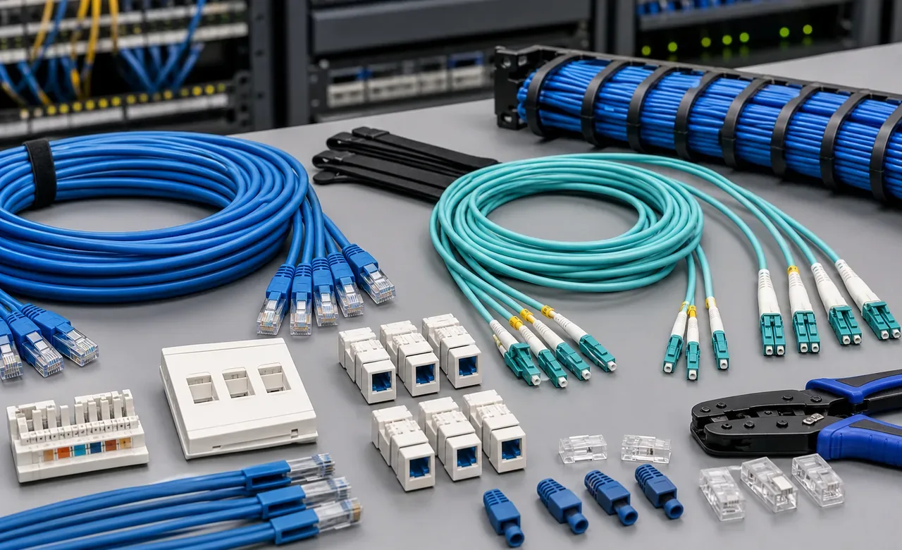 Horizontal and backbone network cabling installation in a commercial building