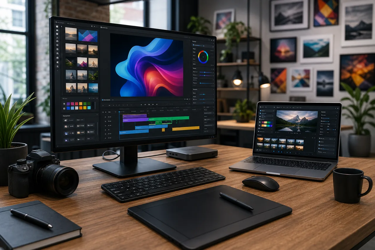 Creative design workstation with licensed design and video application tools