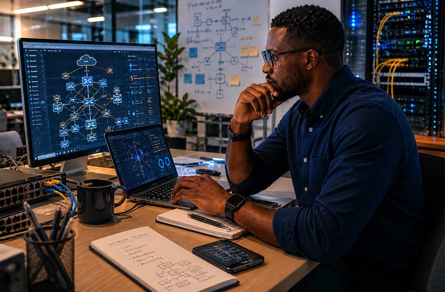 Networking service setup with modern office connectivity